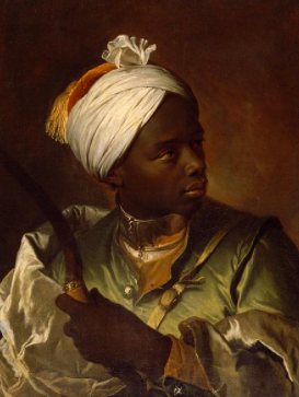 Young Black Man Carrying a Bow,