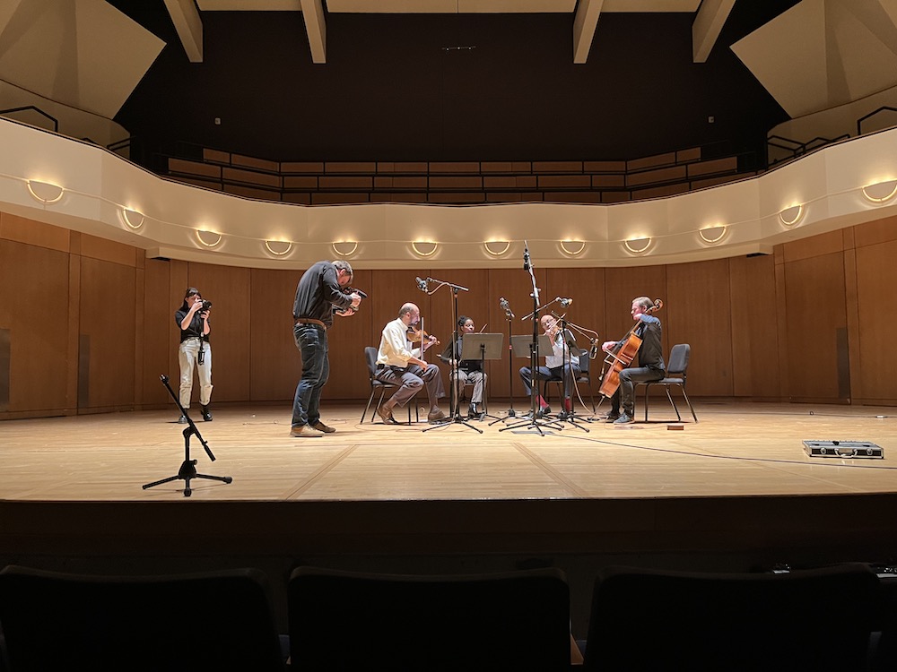 Gregory Walker and others perform string quartet of alma mater