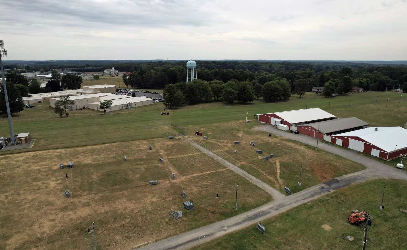 ariel view of field