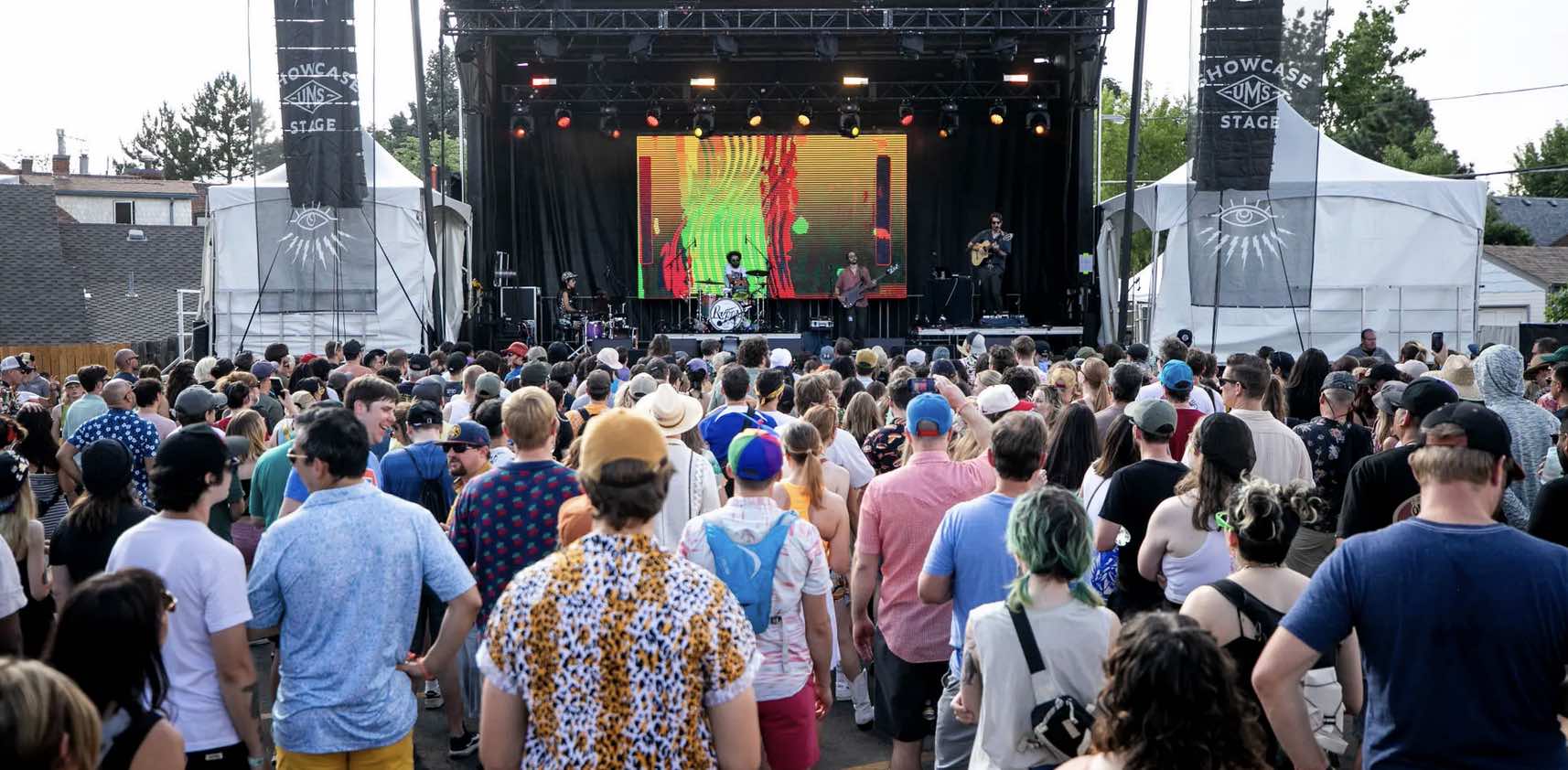 crowd watches band on stage at UMS