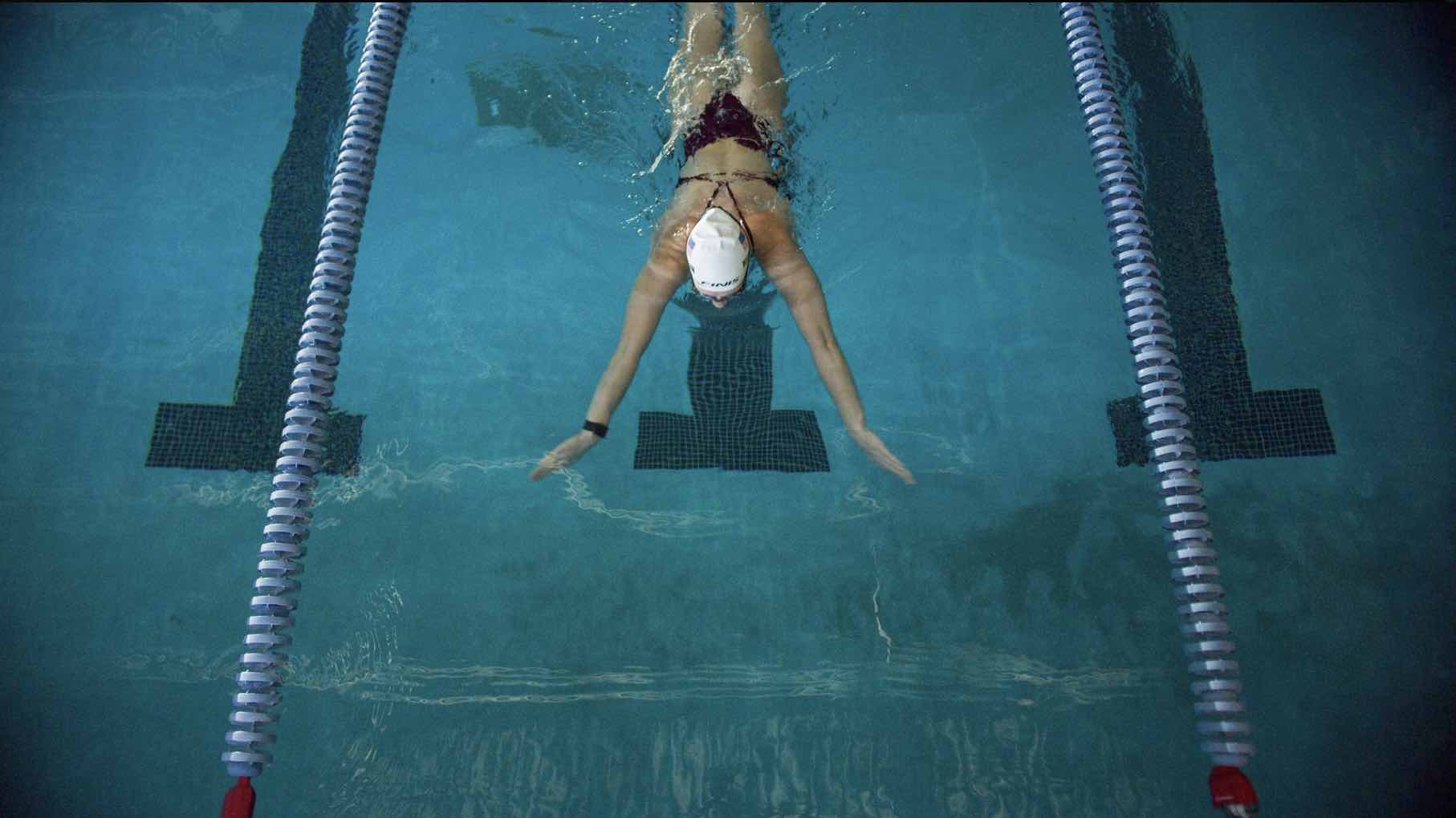 woman swimming in pool